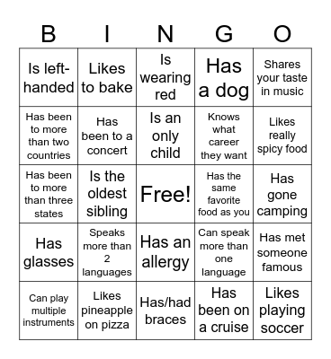 Icebreaker Bingo: Find Someone Who Bingo Card