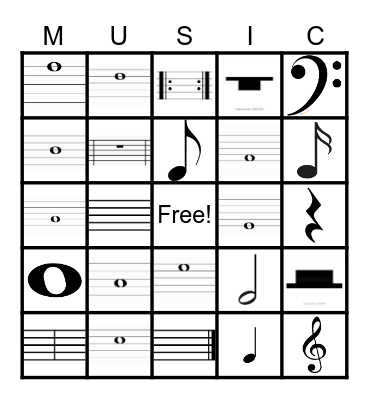 Music Bingo Card