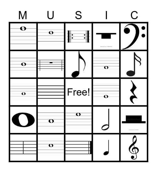 Music Bingo Card