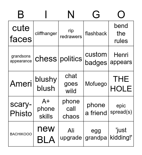 5.5 Bingo Card