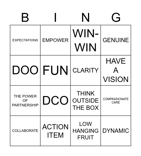 CORE BINGO Card