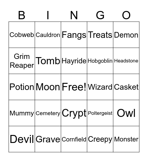 HALLOWEEN BINGO Card