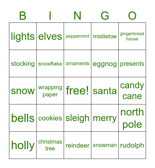 Christmas Bingo Card