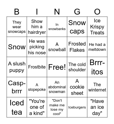 WINTER BINGO Card