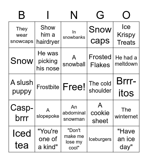 WINTER BINGO Card