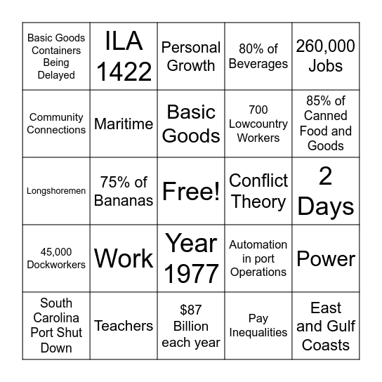 WORK BINGO Card