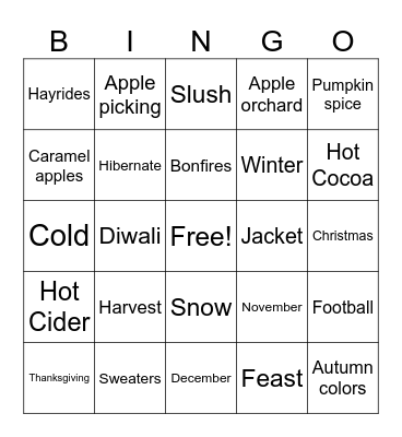 RIVERSOURCE FALL BINGO Card