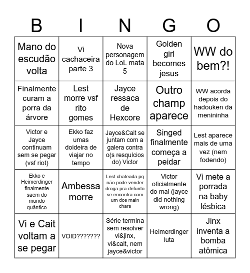 Arcane episodes 7-9 Bingo Card