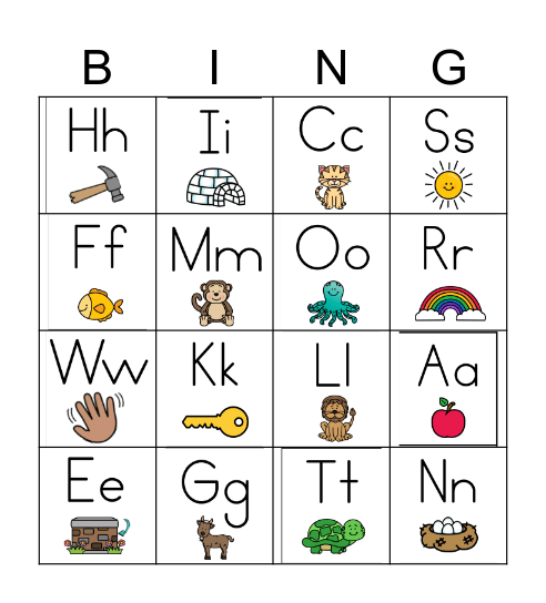 Letter Sounds Bingo Card