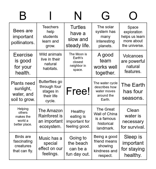 Main Idea & Supporting Ideas Bingo Card