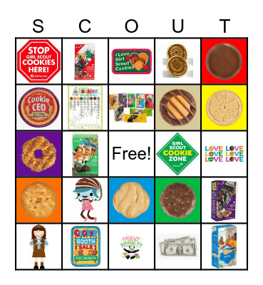 Girl Scout Cookie BINGO Card