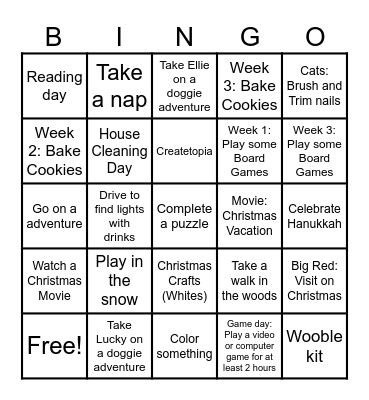 December Bingo 2024 Bingo Card