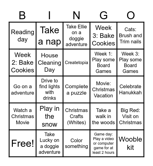 December Bingo 2024 Bingo Card