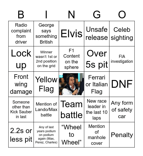 Vegas Grand Prix 2024 Bingo Card