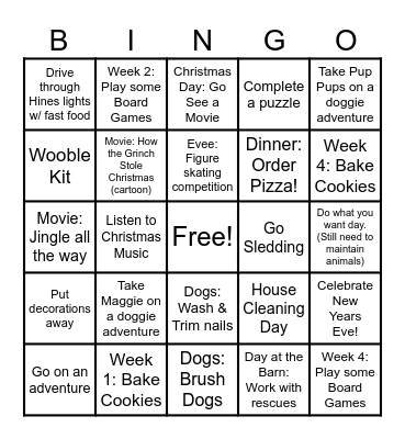 December Bingo 2024 Bingo Card