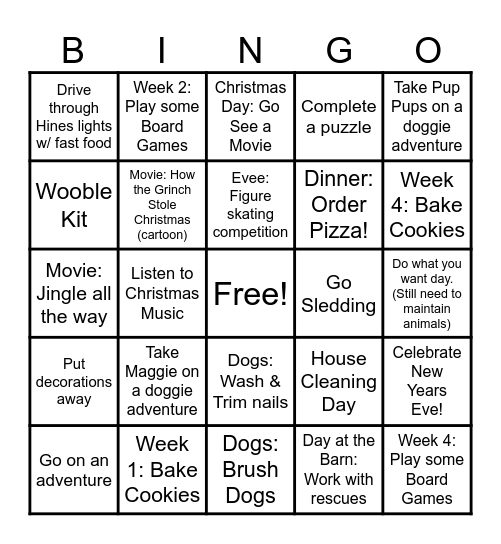 December Bingo 2024 Bingo Card