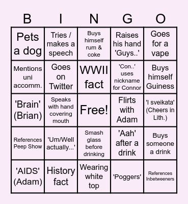 Get Goosed! Bingo Card