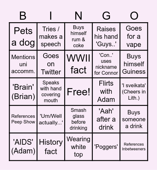 Get Goosed! Bingo Card