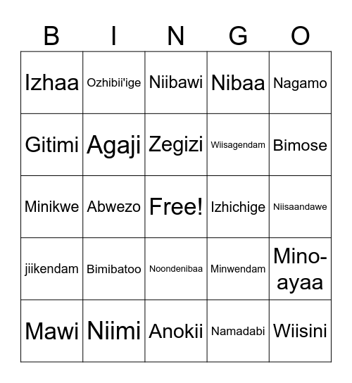 VAI BINGO Card