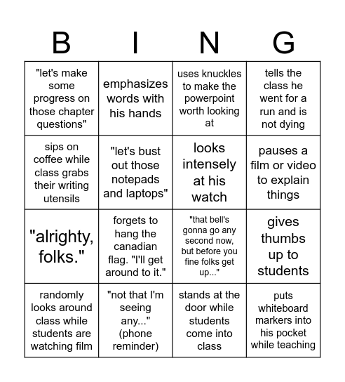 Social 20-2 Bingo Card