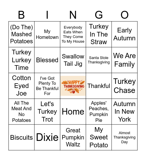 The Thanksgiving Party Bingo Card