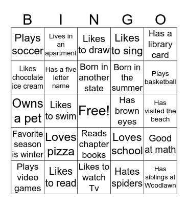 Find Someone Who.... Bingo Card