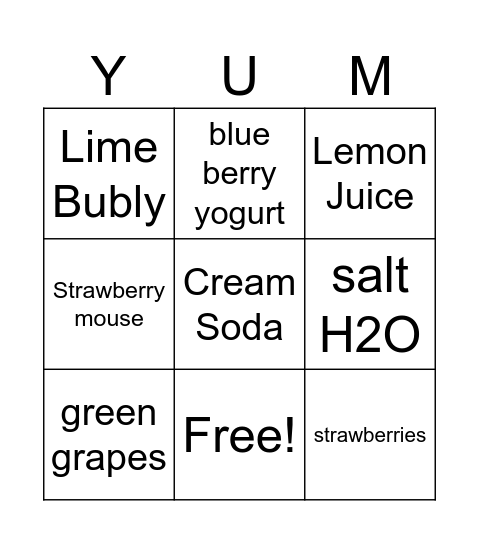 Science Fun Bingo Card