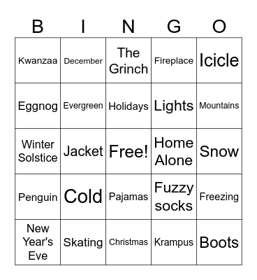 Winter Bingo Card