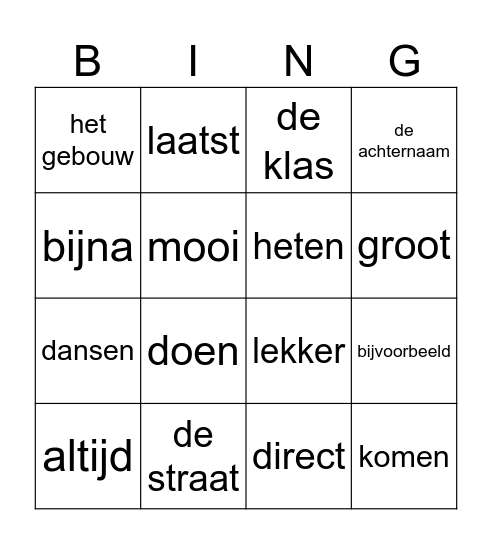 Kennismaken Disk 1 Bingo Card