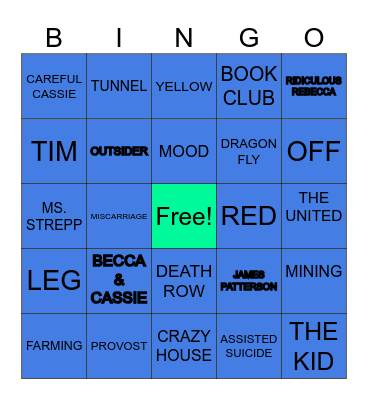 WRONG PLACE WRONG TIME Bingo Card