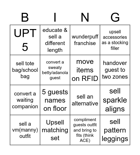 PRE Xmas BINGO Card