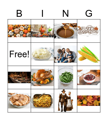 Thanksgiving Bingo Card