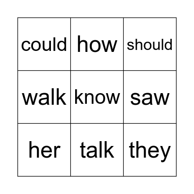 Words to Read Un 2 Wk 4, 5, & 6 Bingo Card