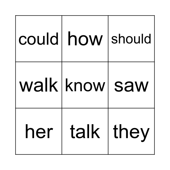 Words to Read Un 2 Wk 4, 5, & 6 Bingo Card