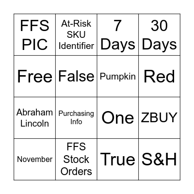 Project Manager Review Bingo Card