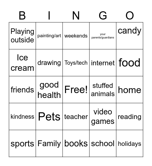 Thankful Bingo Card