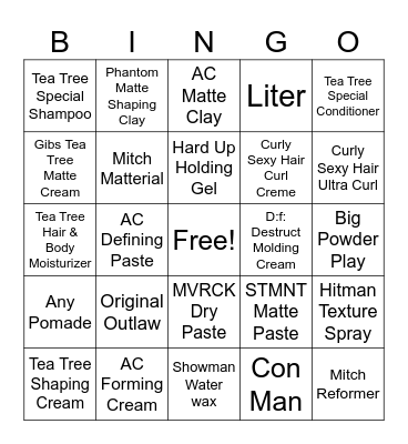 Product Bingo Card