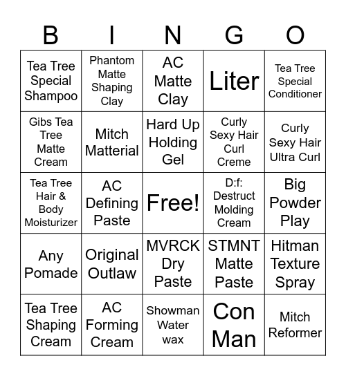 Product Bingo Card