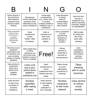 Behavioral Bingo Card