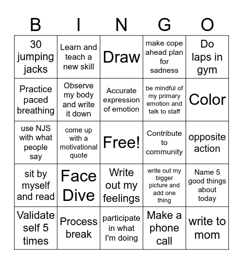 Autumn Bingo Card