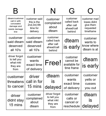 Spirit Bingo Card
