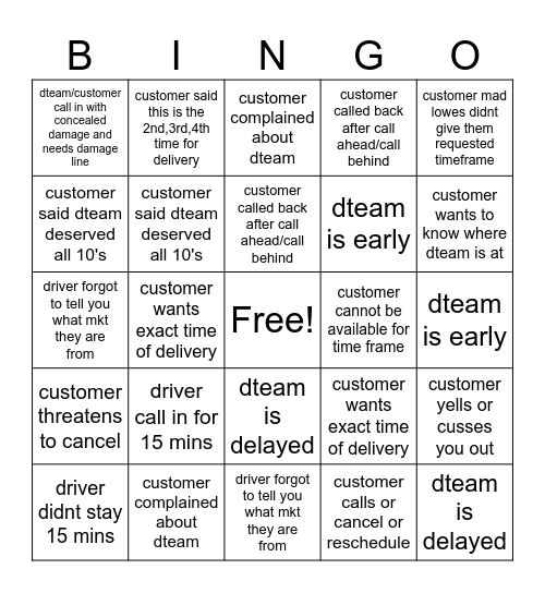 Spirit Bingo Card