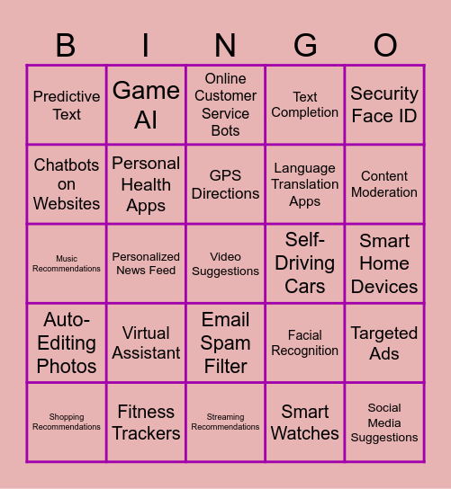 AI Bingo Card