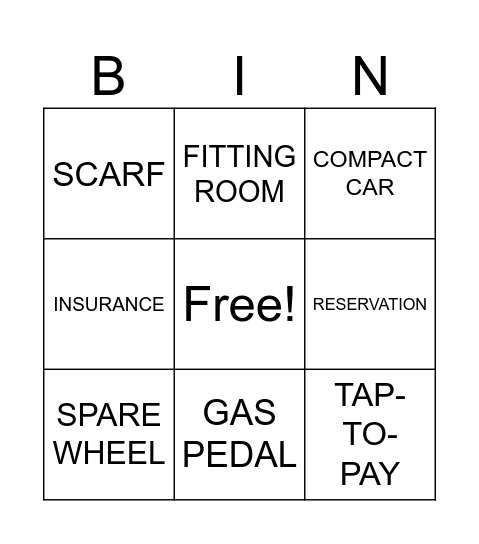 TRAVEL BINGO Card