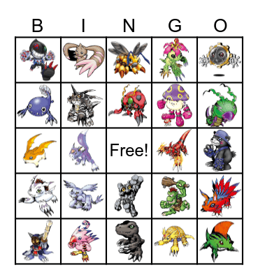 BINGO DIGIMON 2 Bingo Card