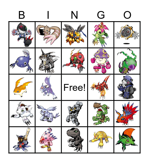 BINGO DIGIMON 2 Bingo Card