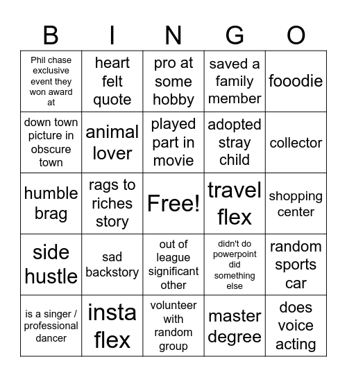 Hoomans of chase Bingo Card