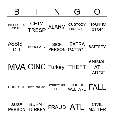 Gobble 'til ya Wobble! Bingo Card