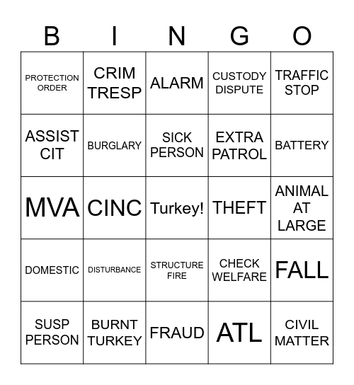 Gobble 'til ya Wobble! Bingo Card