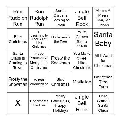 JACC Mistletoe & Bingo- Christmas Hits Bingo Card